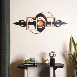 Wallity Stilvolles Wandaccessoire aus Metall, 41 x 99 cm, 100% Stahl (1,5 mm) | Ausführung in Schwarz, Silber und Kupfer | Ideal für modernes Dekor