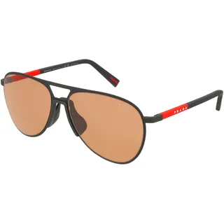 Prada Linea Rossa 0PS 53ZS Herren-Sonnenbrille Vollrand Pilot Metall-Gestell, schwarz