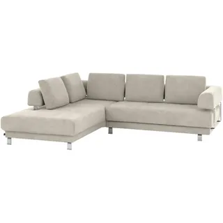 Stylife Ecksofa, Creme, Metall, Uni, 5-Sitzer, Füllung: Polyurethan (Pur), Ottomane links, L-Form, 277x235 cm, Goldenes M, Typenauswahl, Fußauswahl, Stoffauswahl, seitenverkehrt erhältlich, Hocker Rücken echt, individuell planbar, Wohnzimmer, Sofas & Couches, Wohnlandschaften, Ecksofas
