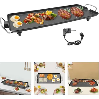 Elektrogrill für draußen, BBQ-Grill, für Camping und Garten, schwarz - Schwarz