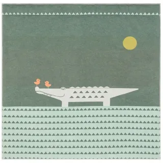 David Fussenegger Krabbeldecke gefüttert Juwel 'Krokodil' 120 x 120 cm Tannengrün
