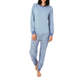 NORMANN CARE Pflegeoverall Pyjama Gestreift Blau XL