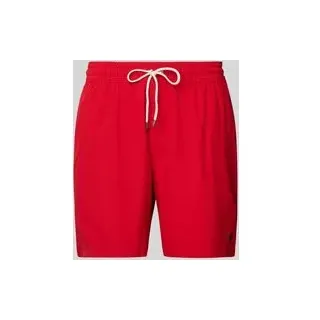 Badehose mit elastischem Bund Modell 'TRAVELER', Rot, M