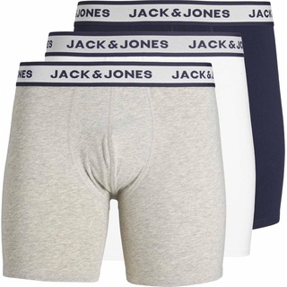 Jack & Jones, Herren, Unterhosen, 3er-Pack Boxershorts, Grau, (XL, 3er Pack)