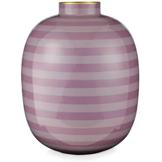 Pip Studio Blumenvase Gestreift 32 cm I Lila