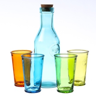 Gläser-Set - Karaffe und 4 Trinkgläser - Glas - 5-teilig