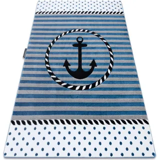 Kinderteppich Petit Marine Anker Meer Blau Blue 180x270 Cm
