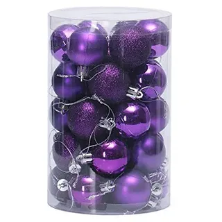Baumkugeln 34 Stück Christbaumkugeln Weihnachtskugeln, Morbuy Kunststoff Weihnachtsbaumkugeln Plastik Bruchsicher, Weihnachtsbaumschmuck Weihnachtsdeko (6cm,lila)