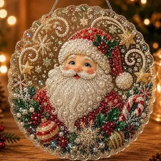 yeeplo Diamond Painting Weihnachten Pearl Painting Set 3D Weihnachtsdeko Weihnachten mit Rahmen Diamant Malerei DIY für Erwachsene Anfänger Perlenbild Wanddeko Leinwand Funkeln Perlen