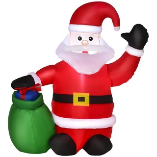 HOMCOM Weihnachtsfigur LED Weihnachtsmann aufblasbar bunt