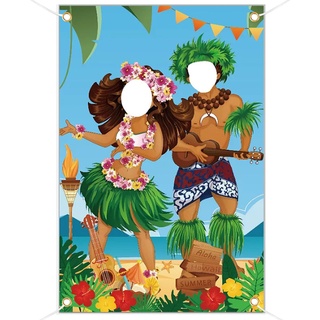 Roosea Hawaii Aloha Dekoration Party Hawaii Banner Lustige Luau Paar Foto Stütze Fotohintergrund Banner Hawaii Sommer Strand Thema Dekoration Luau Party Stand hawaii Party Beach Party Deko 39.4in*59in