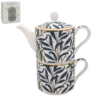 Lesser & Pavey Weidenzweig-Teekanne aus Keramik, Geschenk-Set mit Tasse und Teekanne für 1 Person, Geschenk für Mütter, Geburtstag oder Muttertag