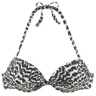 LASCANA Push-Up-Bikini-Top Damen schwarz-creme Gr.38 Cup B