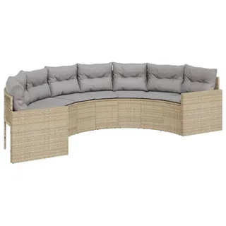 vidaXL Gartensofa Halbrund Loungesofa beige