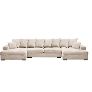 Kaiser Möbel Ecksofa, Creme, Holz, 373x155 cm, Wohnzimmer, Sofas & Couches, Wohnlandschaften, Ecksofas