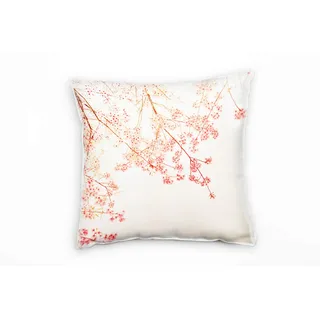Paul Sinus Art Natur, Blumen, Blüten, Frühling, rosa Deko Kissen 40x40cm für Couch Sofa Lounge Zierkissen - Dekoration zum Wohlfühlen