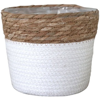 Grafelstein Blumentopf Pflanzkorb BREEZY weiß mit braunem Rand D20cm Pfla