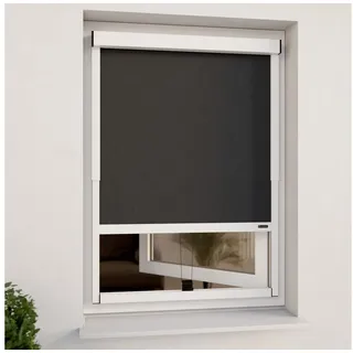 Rollo Außenrollo ohne Bohren (Weiß, Blickdicht) für Fenster von CLIP & SHADE, CLIP & SHADE 80 cm