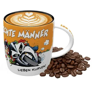 Nostalgic-Art Retro Kaffeebecher, 330 ml, MOTOmania – Echte Männer | Keramik-Tasse für Kaffee, Vintage Design, Geschenk-Idee für Biker