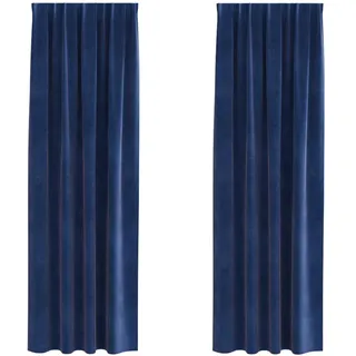vidaXL Verdunkelungsvorhänge 2 pcs Dunkelblau 140 x 260 cm