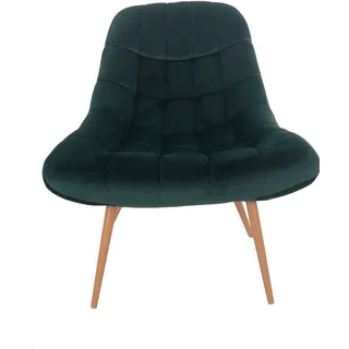 Dynamic24 Sessel XXL Samt grün Holzoptik Relaxsessel Polstersessel Loungesessel