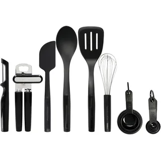 Küchenorganizer-Set KITCHENAID Küchenhelfer-Sets schwarz Küchen-Ordnungshelfer Starter-Set für den täglichen Gebrauch, Nylon, hitzebeständig