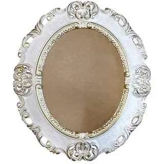 Lnxp BILDERRAHMEN ANTIK BAROCK in der Farbe: Weiß/Gold Dualcolor 45x38 cm OVAL REPRO Bilder für 28x22 cm oder 22x28 cm BAROCKRAHMEN Bilder DEKO Wand 46R