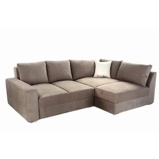 luma-home Eckcouch Mikrofaser 3-Sitzer Hellbraun