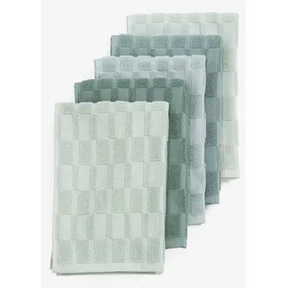 Next Geschirrtuch 5er-Set Frottee-Geschirrtücher aus 100 % Baumwolle, (5-tlg) grün