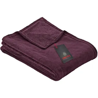 Ibena Kuscheldecke Olbia 130x180 cm - flauschig, warm & waschbar, fleecedecke lila einfarbig