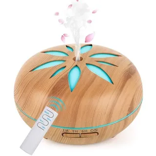 Azomor® Ultraschall Aroma Diffuser und Luftbefeuchter mit LED-Farben und Timer - Naturbelassen