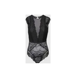 Body mit floraler Spitze, Black, 32