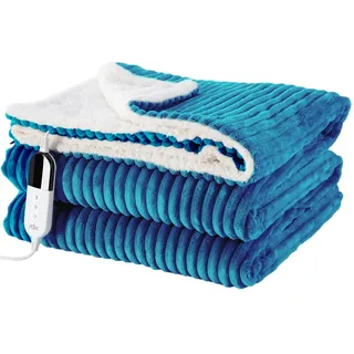 YDW Wärmedecke Heizdecke mit Abschaltautomatik - 180x130 cm Kuscheldecke Electric Blanket Wärme Beheizbare Decke Elektrische fürs Bett Überhitzungsschutz Waschbar Kuschelheizdecke - Türkis ...
