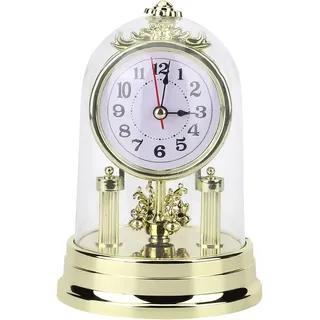 Antike Vintage-tischuhr Aus Metall, Klassische, Geräuschlose Vintage-tischuhr Für Zuhause, Büro, Regal, Wohnzimmerdekoration (gold)