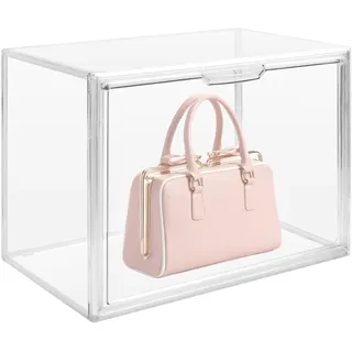 PTJJXA Badezimmer Organizer Box Transparent, Acryl Kosmetik Organizer Groß, Aufbewahrung Badezimmer Kunststoff, Schuhe Organizer, Cosmetic Organizer Schublade, Handtaschen Box, 36x22x27cm