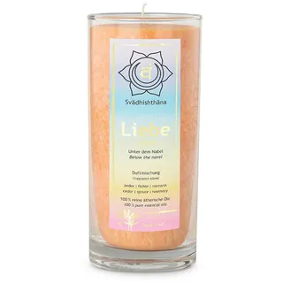 yogabox Stumpenkerze Chakra Duftkerze Svadhishthana: Unter dem Nabel - Liebe orange (1-tlg), Brenndauer:3600 Min orange Ø 6.5 cm x 6.5 cm x 14 cm x 6.5 cm