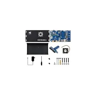 Waveshare Compute Module 5 IO Board, Compatible with All Variants of Raspberry Pi CM5, with PoE Feature, Bundle with PoE Base Board + Case + Power Supply Adapter