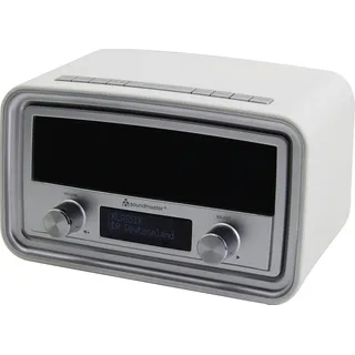 Soundmaster UR190WE DAB+ UKW Retro Radiowecker Uhrenradio mit USB Ladebuchse