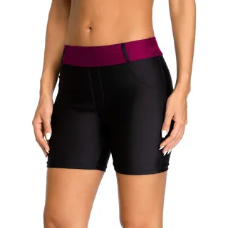 Anwell Boardshorts für Damen Bauchweg Badeshorts Schwimmshorts Basic Schwarz/Lila M - M