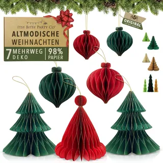 Premium Wiederverwendbare Weihnachtsdeko - Tischdeko Weihnachten/Deko Weihnachten - Papier Weihnachtsbaum Deko, Weihnachtskugeln - Weihnachtsdeko Innen, Weihnachtsdeko Tisch - Christmas Decorations