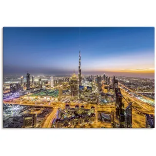 Leinwandbild ARTLAND "Dubai IV" Bilder Gr. B/H: 120 cm x 80 cm, Bilder von Asien Querformat, 1 St., blau Leinwandbilder auf Keilrahmen gespannt