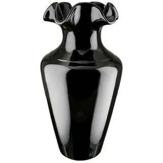 GILDE Dekovase IRINA Vase - schwarz - Keramik - H. 40cm x H. 20,5cm - Deko - Dekovase (1 Stück), Konische Vase - Blumenvase für Tischdeko - Elegante Deko Vasen schwarz