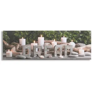 Art for the home Herz Holz Leinwand 30x90 cm