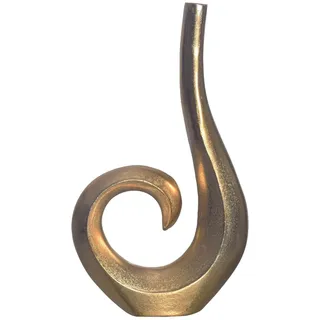 FineBuy Vase Spirale 47 cm Aluminium Gold Blumenvase Klein