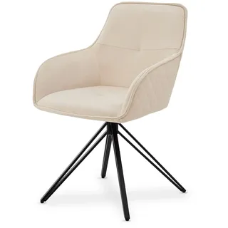Juskys Drehstuhl Clyde Samt Beige