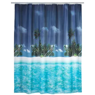 Wenko Duschvorhang Palmenstrand 180 x 200 cm mehrfarbig