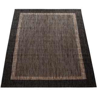 Teppich Illusion 325, Paco Home, rechteckig, Höhe: 5 mm, Flachgewebe, meliert, mit Bordüre, Outdoor geeignet, UV-beständig grau 160 cm x 220 cm x 5 mm
