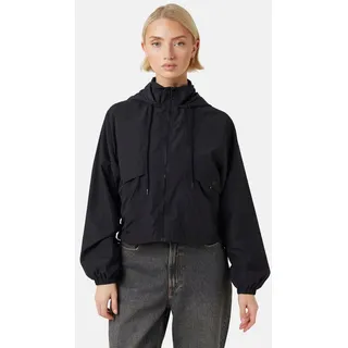 Brave Soul Kurzjacke Winddichte Damenjacke mit Kapuze und pfirsichweicher Oberfläche schwarz XS