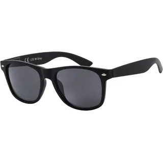 La Optica B.L.M. Sonnenbrille Herren Damen UV400 Schutz Festival JGA Sport Rave - Matt Schwarz Gläser Grau