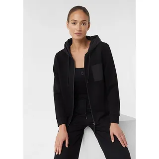 comma Sweatjacke Sweatshirt Sweatshirtjacke im Fabricmix mit Brusttasche schwarz 40 EU